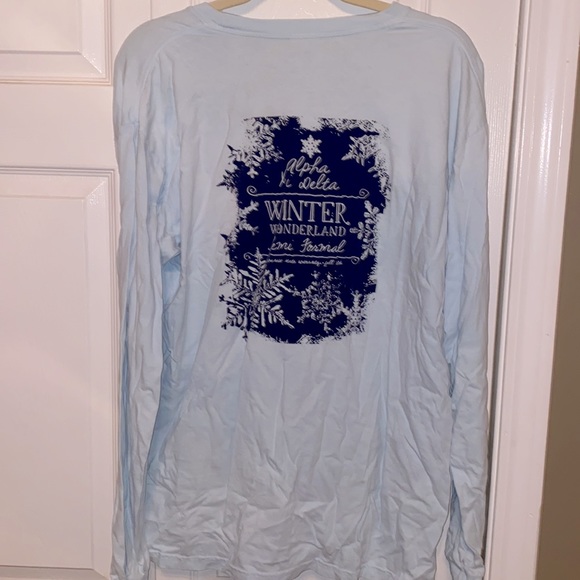 Alpha Xi Delta Winter Wonderland Semi Formal Fall 2016 Pocket Long Sleeve Tee - Picture 2 of 3